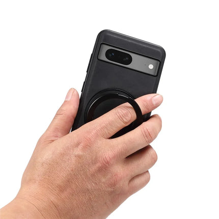DENIOR A14 For Google Pixel 7 5G Magnetic Case Rotary Kickstand Leather PC TPU Phone Cover