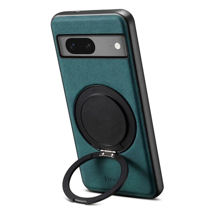 DENIOR A14 For Google Pixel 7 5G Magnetic Case Rotary Kickstand Leather PC TPU Phone Cover
