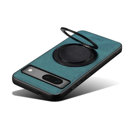 DENIOR A14 For Google Pixel 7 5G Magnetic Case Rotary Kickstand Leather PC TPU Phone Cover