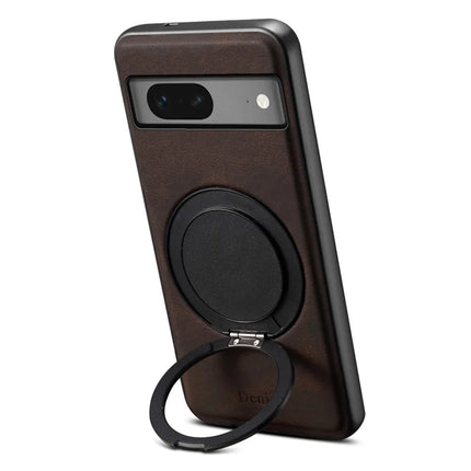 DENIOR A14 For Google Pixel 7 5G Magnetic Case Rotary Kickstand Leather PC TPU Phone Cover