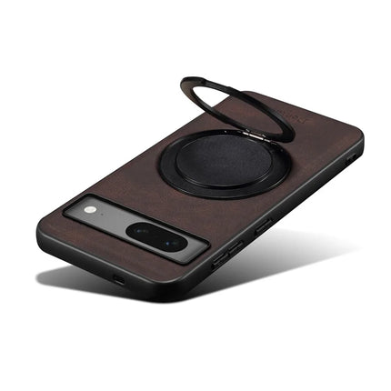 DENIOR A14 For Google Pixel 7 5G Magnetic Case Rotary Kickstand Leather PC TPU Phone Cover