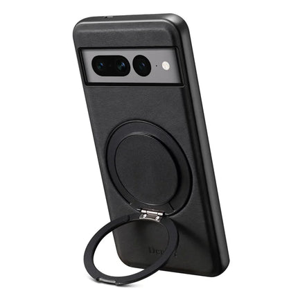 DENIOR A14 For Google Pixel 7 Pro 5G Magnetic Case Rotary Kickstand Leather PC TPU Phone Cover