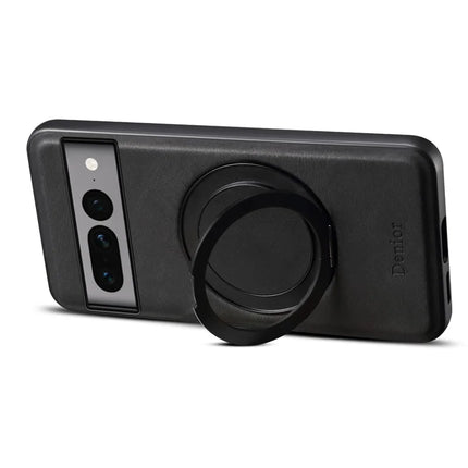 DENIOR A14 For Google Pixel 7 Pro 5G Magnetic Case Rotary Kickstand Leather PC TPU Phone Cover