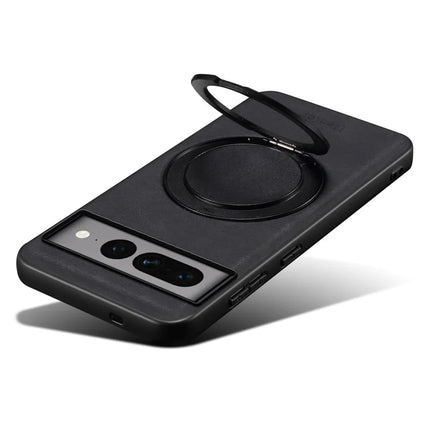 DENIOR A14 For Google Pixel 7 Pro 5G Magnetic Case Rotary Kickstand Leather PC TPU Phone Cover
