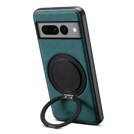 DENIOR A14 For Google Pixel 7 Pro 5G Magnetic Case Rotary Kickstand Leather PC TPU Phone Cover