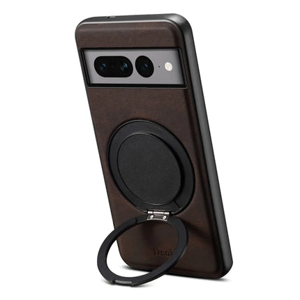 DENIOR A14 For Google Pixel 7 Pro 5G Magnetic Case Rotary Kickstand Leather PC TPU Phone Cover