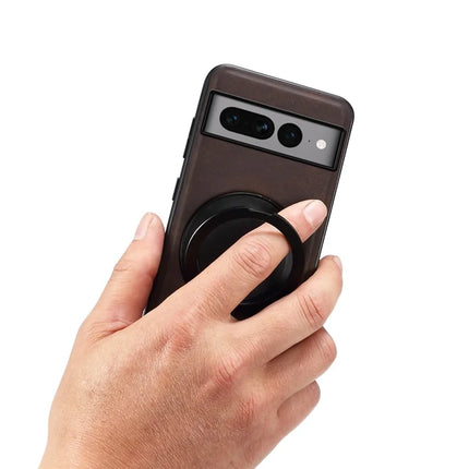 DENIOR A14 For Google Pixel 7 Pro 5G Magnetic Case Rotary Kickstand Leather PC TPU Phone Cover