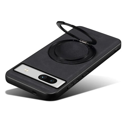 DENIOR A14 For Google Pixel 7a Magnetic Case Rotary Kickstand Leather PC TPU Phone Cover