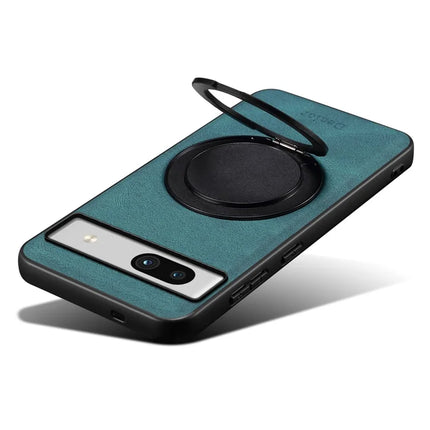 DENIOR A14 For Google Pixel 7a Magnetic Case Rotary Kickstand Leather PC TPU Phone Cover