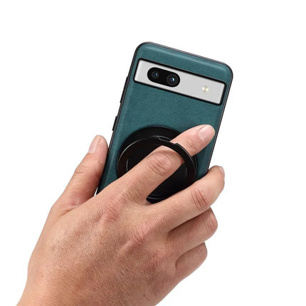 DENIOR A14 For Google Pixel 7a Magnetic Case Rotary Kickstand Leather PC TPU Phone Cover
