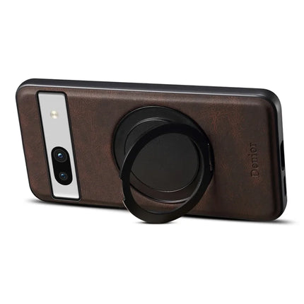 DENIOR A14 For Google Pixel 7a Magnetic Case Rotary Kickstand Leather PC TPU Phone Cover
