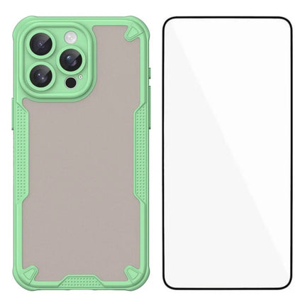 WANLONFENG MFFJ Series For iPhone 13 Pro Max Case Anti Drop TPU Phone Back Cover with Screen Film - Green