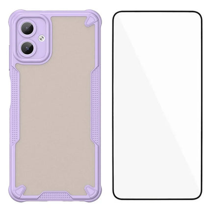 WANLONFENG MFFJ Series For Samsung Galaxy A06 Case Anti Drop TPU Phone Back Cover with Screen Film - Purple
