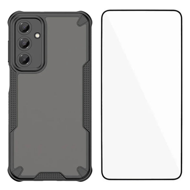 WANLONFENG MFFJ Series TPU Case for Samsung Galaxy A16 5G / A16 4G Anti Drop Phone Back Cover with Screen Film - Black