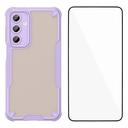 WANLONFENG MFFJ Series TPU Case for Samsung Galaxy A16 5G / A16 4G Anti Drop Phone Back Cover with Screen Film - Purple