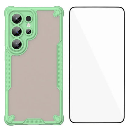 WANLONFENG MFFJ Series For Samsung Galaxy S23 Ultra Case Anti Drop TPU Phone Back Cover with Screen Film - Green