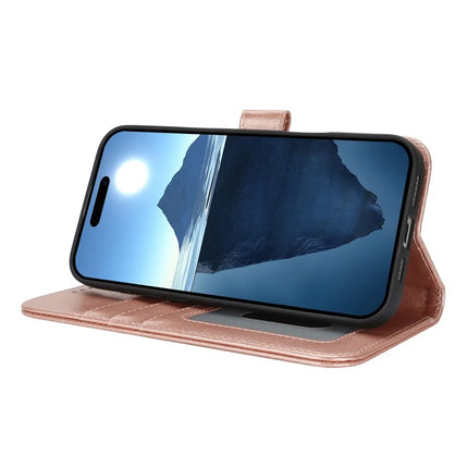 For iPhone 16 Plus Case R61 Texture Wallet Leather Flip Phone Cover