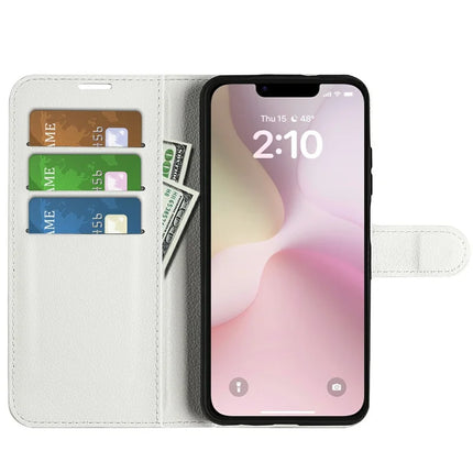 For iPhone 16e Case Litchi Texture Shockproof Leather Wallet Phone Cover