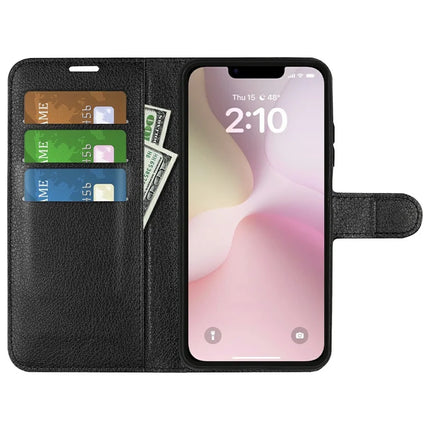 For iPhone 16e Case Litchi Texture Shockproof Leather Wallet Phone Cover