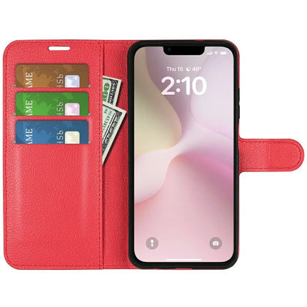 For iPhone 16e Case Litchi Texture Shockproof Leather Wallet Phone Cover