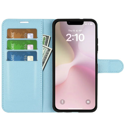 For iPhone 16e Case Litchi Texture Shockproof Leather Wallet Phone Cover