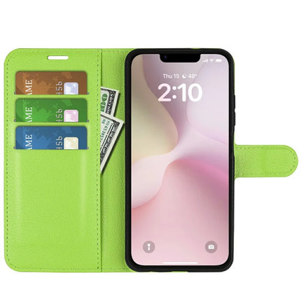 For iPhone 16e Case Litchi Texture Shockproof Leather Wallet Phone Cover