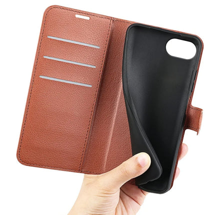 For iPhone 16e Case Litchi Texture Shockproof Leather Wallet Phone Cover