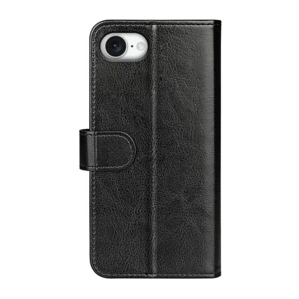 For iPhone 16e Wallet Case Crazy Horse Texture Stand Leather Phone Cover