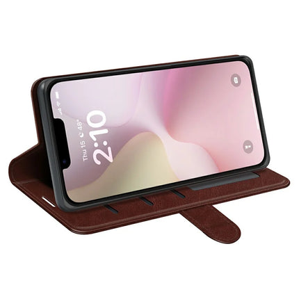 For iPhone 16e Wallet Case Crazy Horse Texture Stand Leather Phone Cover