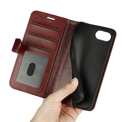 For iPhone 16e Wallet Case Crazy Horse Texture Stand Leather Phone Cover