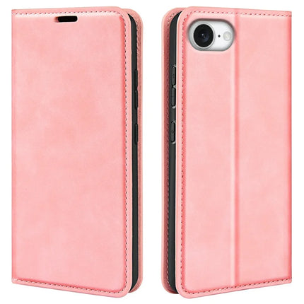 For iPhone 16e Case Skin Touch Leather Wallet Phone Cover - Pink