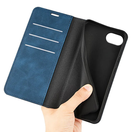 For iPhone 16e Case Skin Touch Leather Wallet Phone Cover