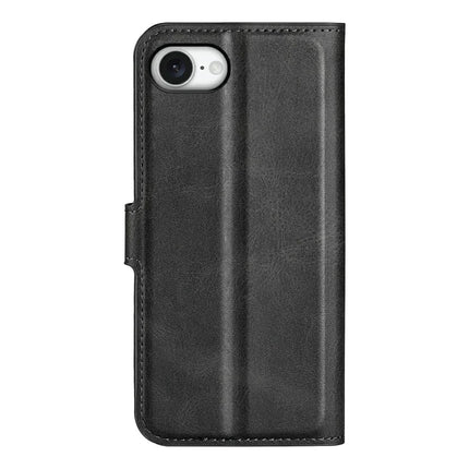 For iPhone 16e Stand Case Anti-Scratch Calf Texture Leather Phone Cover