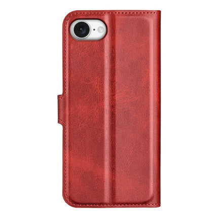 For iPhone 16e Stand Case Anti-Scratch Calf Texture Leather Phone Cover