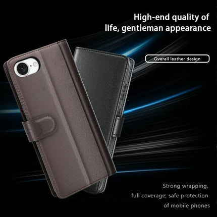 For iPhone 16e Case Genuine Split Leather Phone Cover Wallet Card Slot