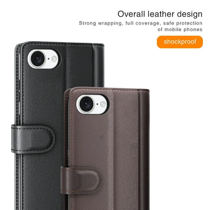 For iPhone 16e Case Genuine Split Leather Phone Cover Wallet Card Slot