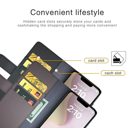 For iPhone 16e Case Genuine Split Leather Phone Cover Wallet Card Slot