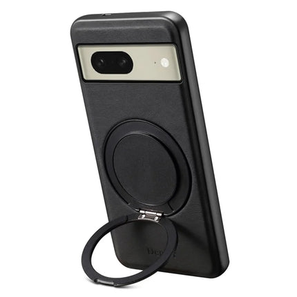 DENIOR A14 For Google Pixel 8 Magnetic Case Rotary Kickstand Leather PC TPU Phone Cover
