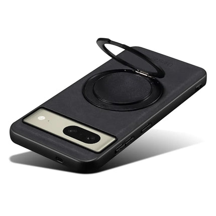 DENIOR A14 For Google Pixel 8 Magnetic Case Rotary Kickstand Leather PC TPU Phone Cover