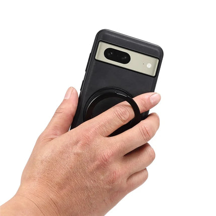 DENIOR A14 For Google Pixel 8 Magnetic Case Rotary Kickstand Leather PC TPU Phone Cover
