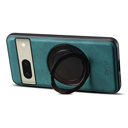 DENIOR A14 For Google Pixel 8 Magnetic Case Rotary Kickstand Leather PC TPU Phone Cover