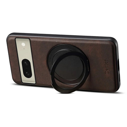 DENIOR A14 For Google Pixel 8 Magnetic Case Rotary Kickstand Leather PC TPU Phone Cover