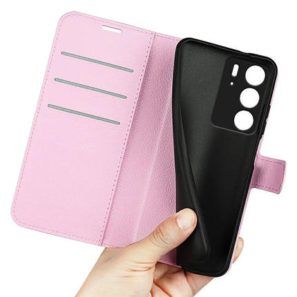 For Realme C75 Case Litchi Texture Shockproof Leather Wallet Phone Cover