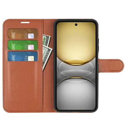 For Realme C75 Case Litchi Texture Shockproof Leather Wallet Phone Cover