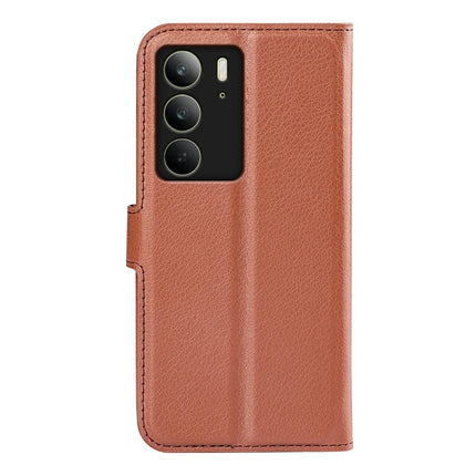 For Realme C75 Case Litchi Texture Shockproof Leather Wallet Phone Cover