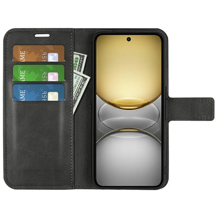 For Realme C75 Stand Case Anti-Scratch Calf Texture Leather Phone Cover