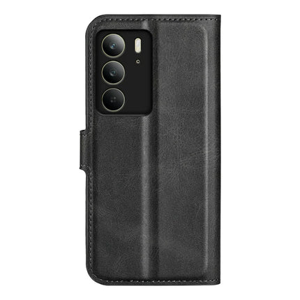 For Realme C75 Stand Case Anti-Scratch Calf Texture Leather Phone Cover