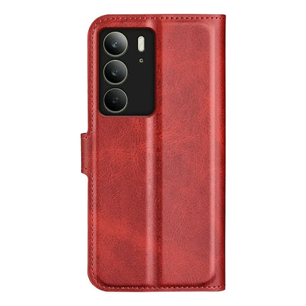 For Realme C75 Stand Case Anti-Scratch Calf Texture Leather Phone Cover