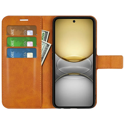 For Realme C75 Stand Case Anti-Scratch Calf Texture Leather Phone Cover