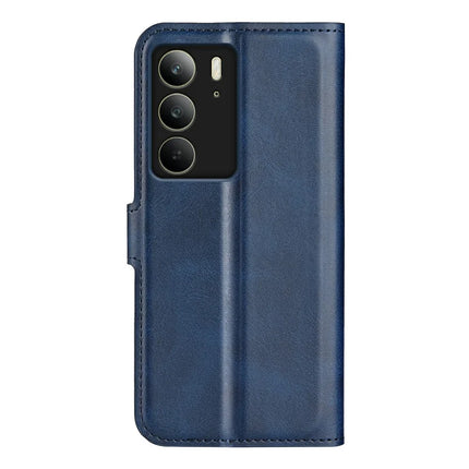For Realme C75 Stand Case Anti-Scratch Calf Texture Leather Phone Cover